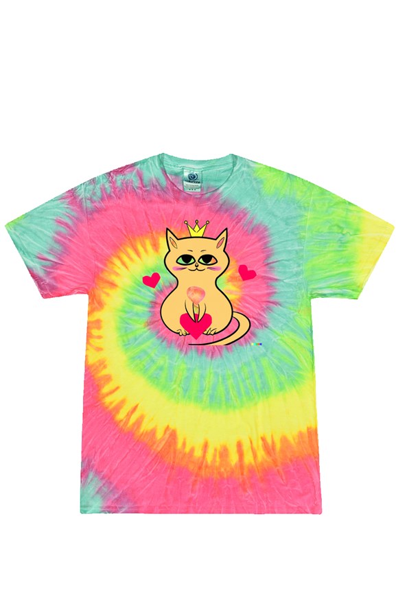 Princess Kitty Rainbow Tie Dye T Shirt (Kids)
