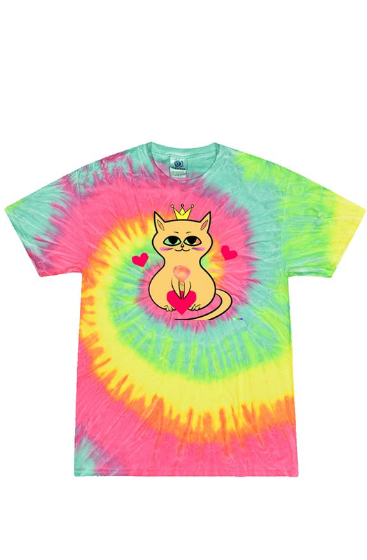 Princess Kitty Rainbow Tie Dye T Shirt (Kids)